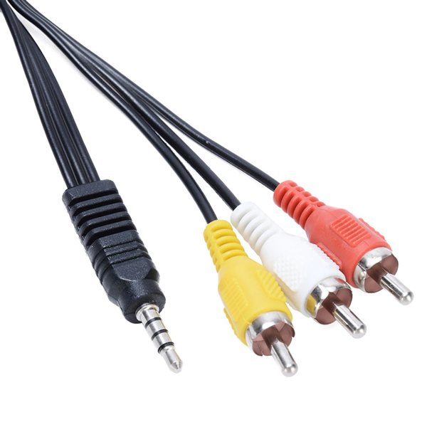 UYDU ALICISI AV KABLO 3.5 MM ST ERKEK / 3 RCA KABLO 1.2 METRE KISA JACK MODEL (5271)