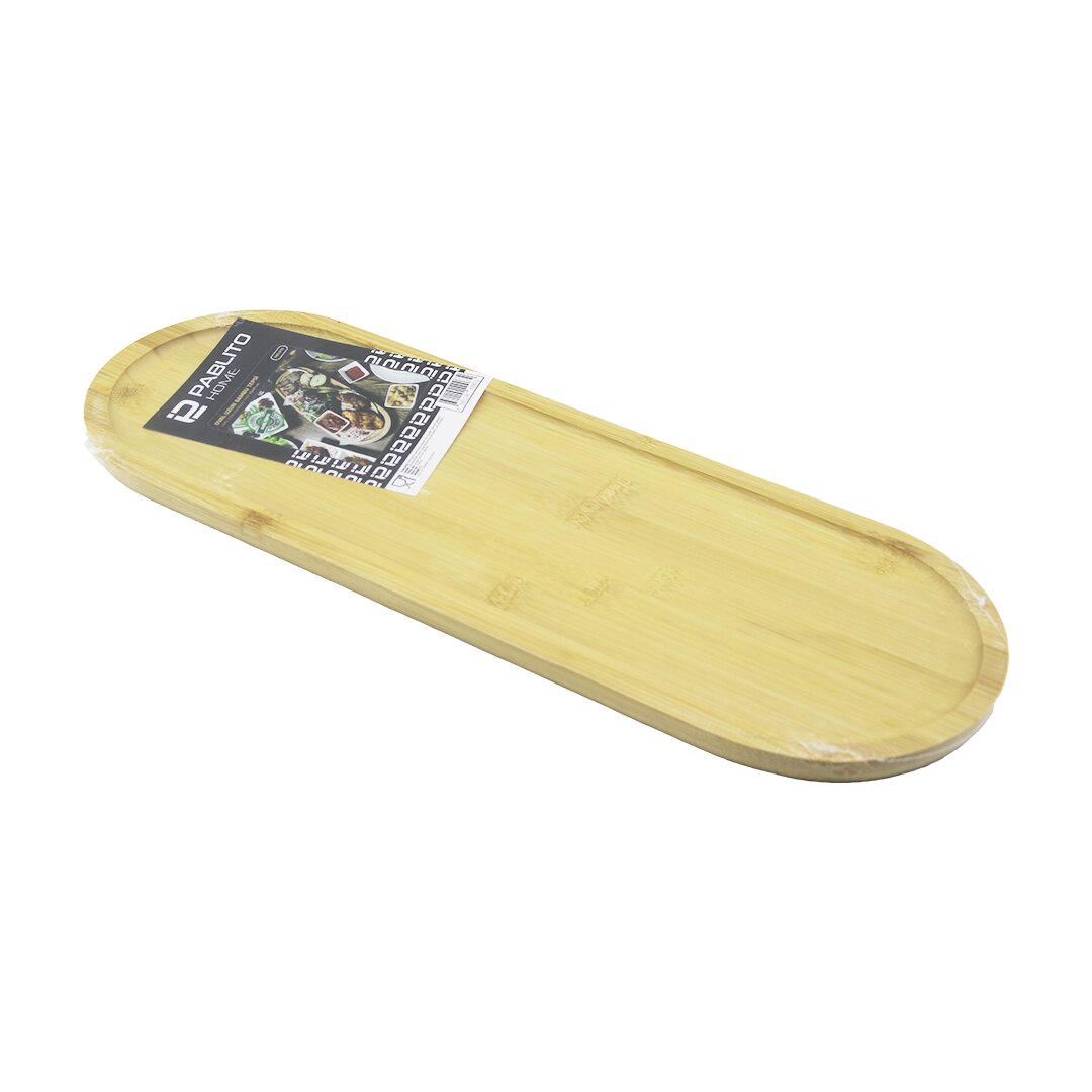 UZUN OVAL  AHŞAP BAMBU SUNUM TEPSİ  16X45CM (5271)