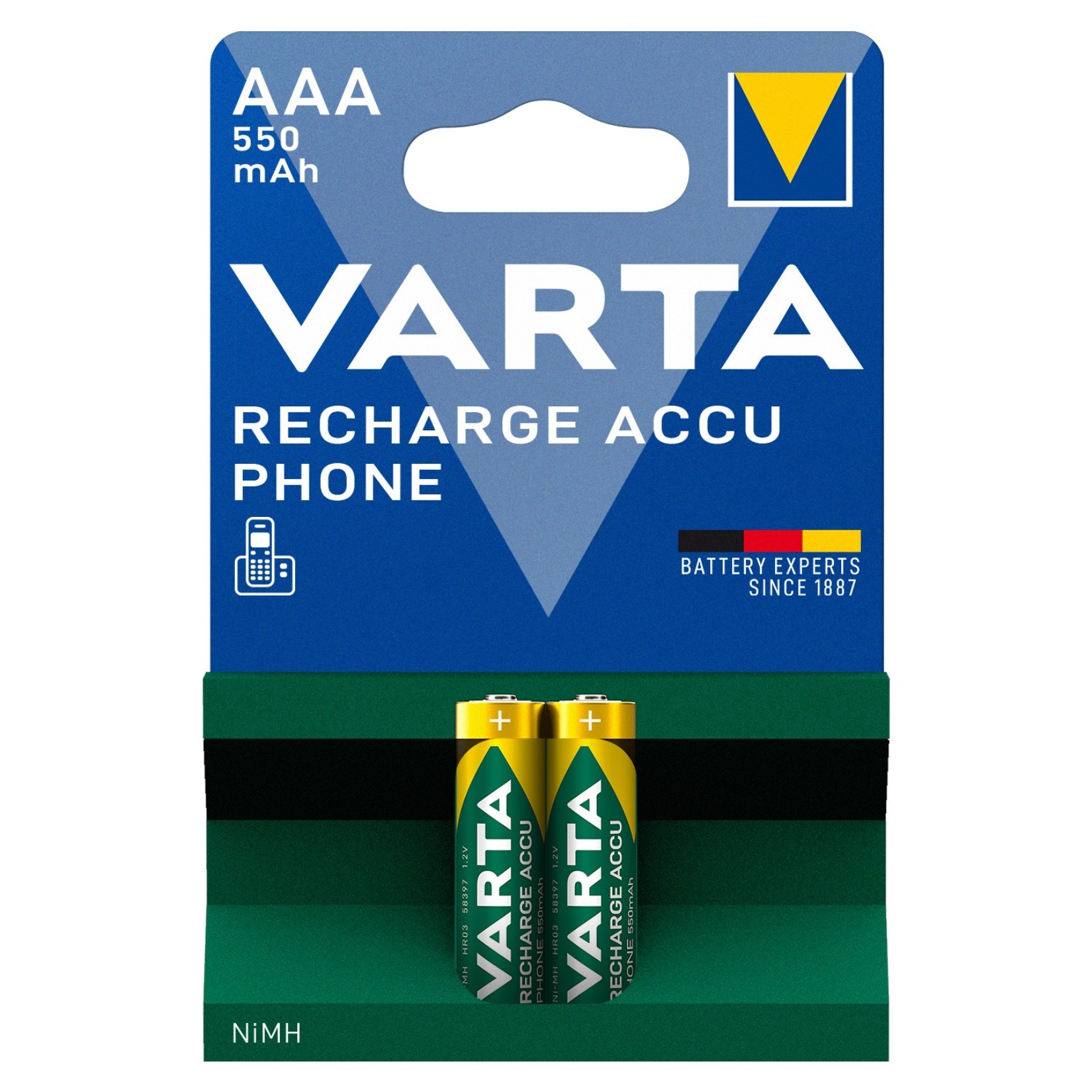 VARTA NI-MH 1.2V 550 MAH HR03 AAA ŞARJLI 2Lİ İNCE KALEM PİL (5271)