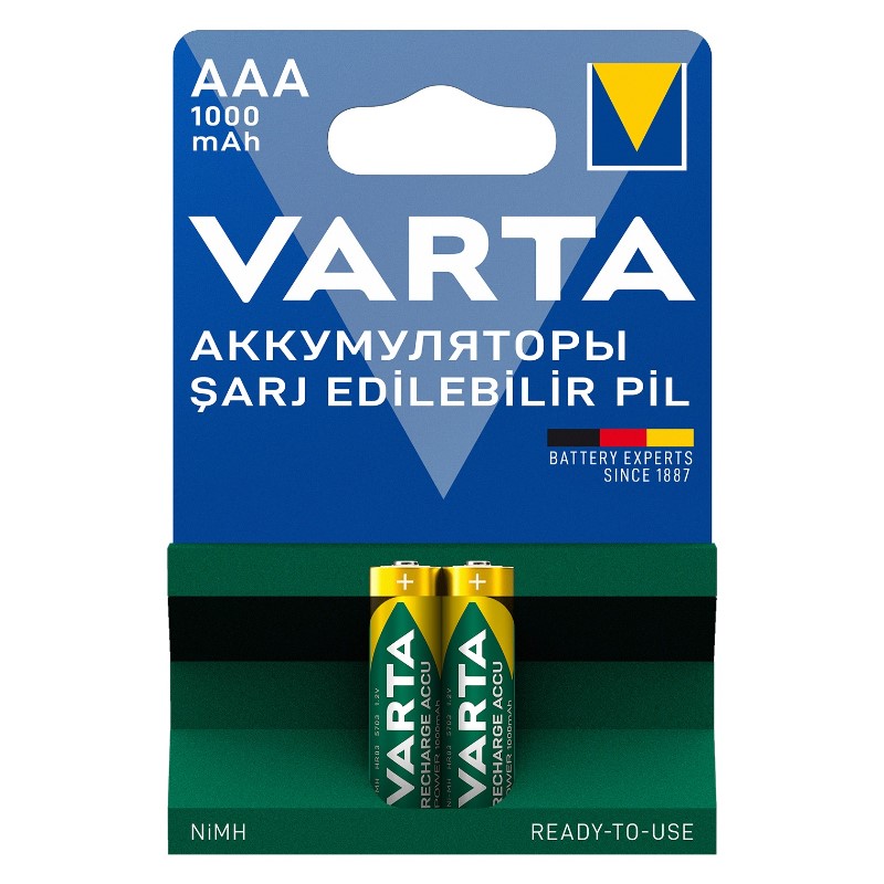 VARTA NI-MH 1.2V 1000 MAH HR03 AAA ŞARJLI 2Lİ İNCE KALEM PİL (5271)