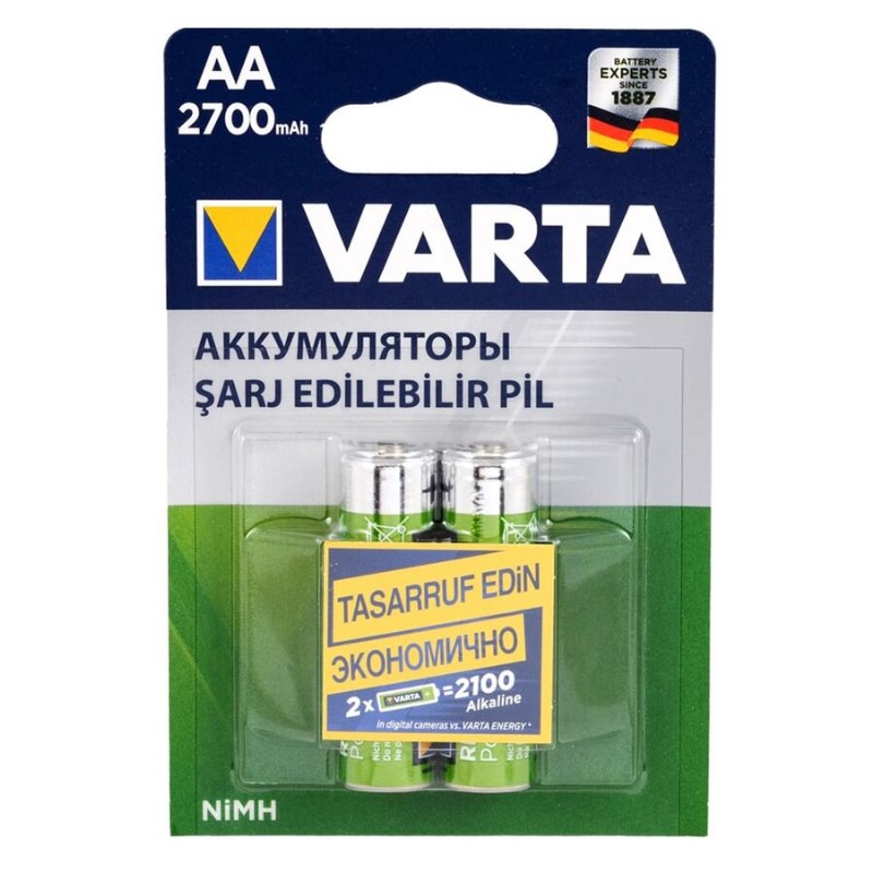 VARTA NI-MH 1.2V 2700 MAH HR6 AA ŞARJLI 2Lİ KALEM PİL (5271)