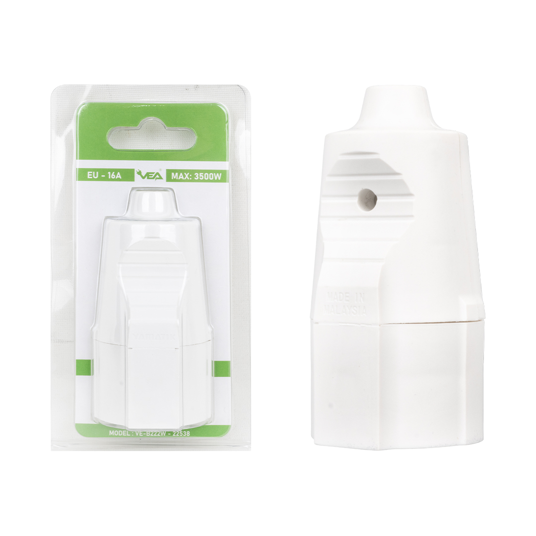 VE-B222W A CLASS BLİSTERLİ TOPRAKLI DİŞİ FİŞ (MADE IN MALAYSIA) (5271)
