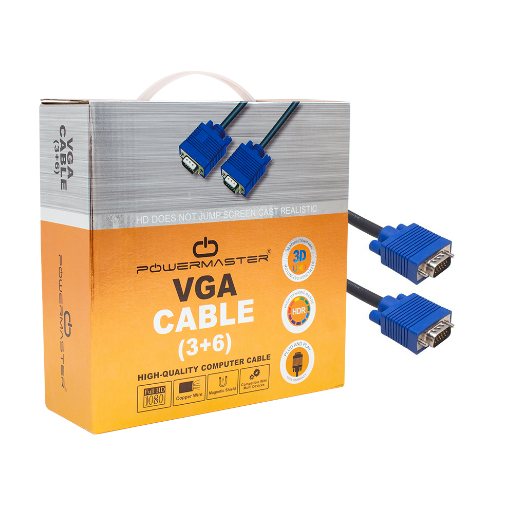 VGA KABLO 15 PİN 3+6 ERKEK/ERKEK 15M KUTULU (5271)