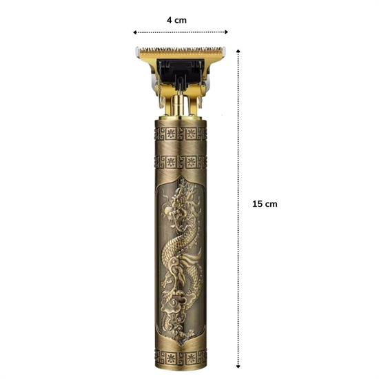 Vintage Görünümlü Güçlü 4 Farklı Başlıklı USB ŞarjlI Manuel Tıraş Makinası (5271)