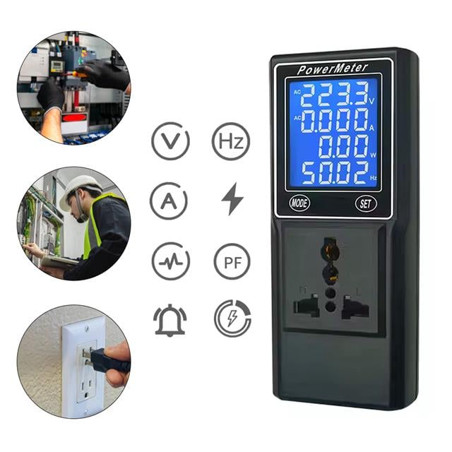 Volt Amper Watt HZ Güç Ölçer Dijital Ekranlı (Powermeter) (5271) Volt Amper Watt HZ Güç Ölçer Dijital Ekranlı (Powermeter) (5271)