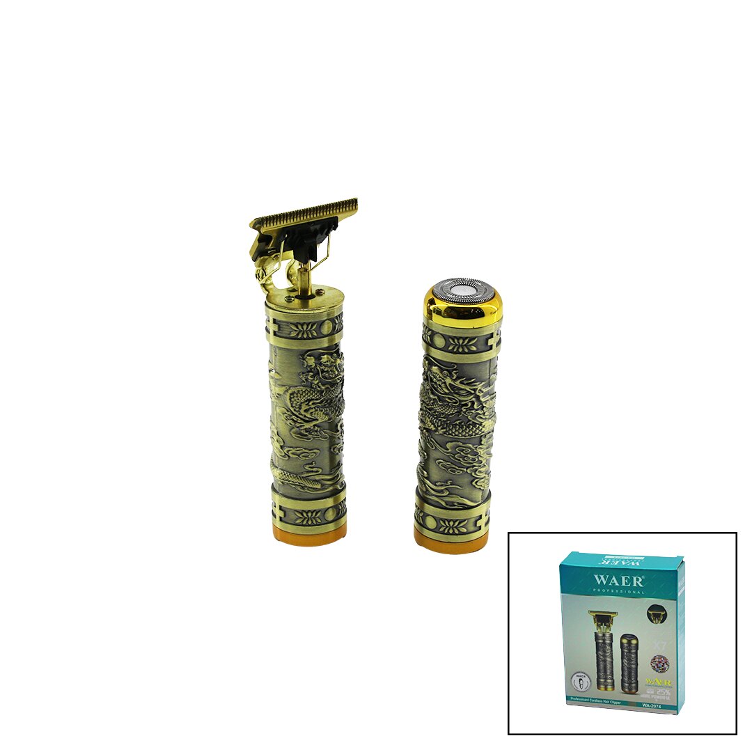 WAER WA-2074 X7 2Lİ SET SAÇ SAKAL KESME TRAŞ MAKİNESİ - TÜY ALMABASKILI METAL GÖVDET BIÇAKUSB ŞARJLI (5271)