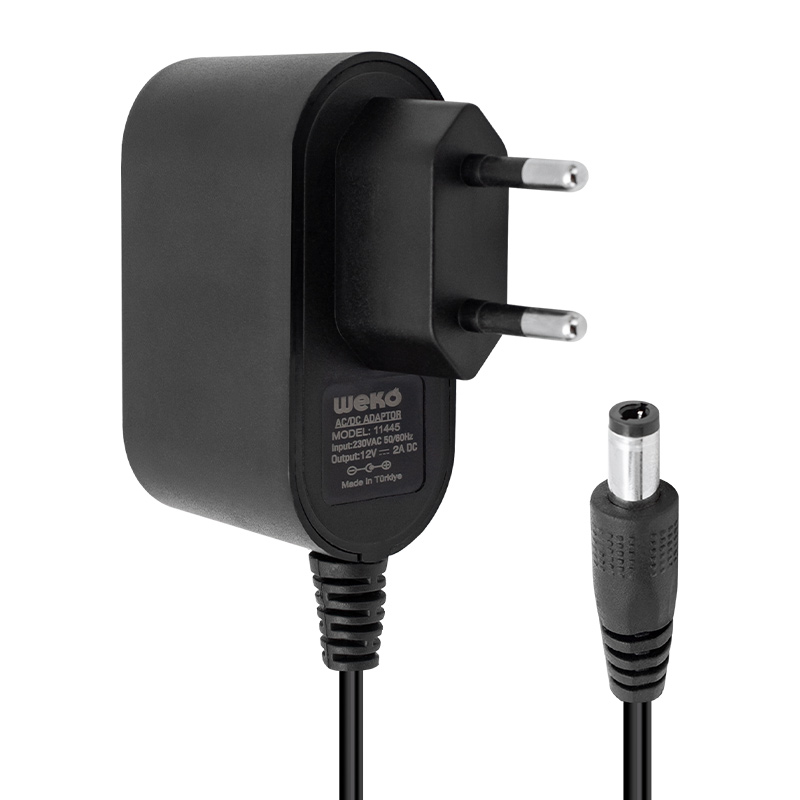12 VOLT - 2 AMPER 5.5*2.5 UÇLU PLASTİK KASA PRİZ TİP ADAPTÖR KUTULU YERLİ ÜRETİM (5271)