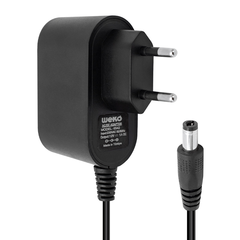 12 VOLT - 1 AMPER 5.5*2.5 UÇLU PLASTİK KASA PRİZ TİP ADAPTÖR KUTULU YERLİ ÜRETİM (5271)