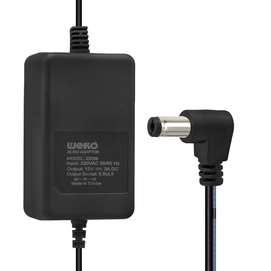 12 VOLT - 3 AMPER - 5.5*2.5 UÇLU PLASTİK KASA MASAÜSTÜ ADAPTÖR YERLİ ÜRETİM (5271)