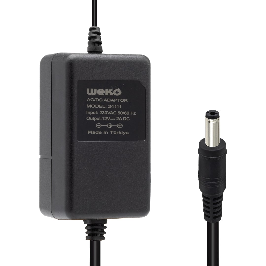 12 VOLT - 2 AMPER 5.5*2.1 UÇLU YERLİ ÜRETİM PLASTİK KASA MASAÜSTÜ ADAPTÖR (5271)