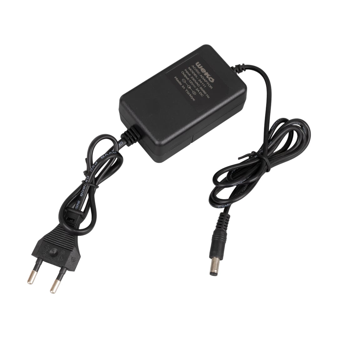 12 VOLT - 2 AMPER 5.5*2.1 UÇLU YERLİ ÜRETİM PLASTİK KASA MASAÜSTÜ ADAPTÖR (5271)