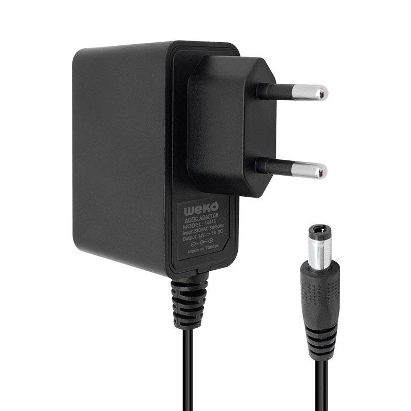 24 VOLT - 1 AMPER 5.5*2.5 UÇLU PLASTİK KASA PRİZ TİP ADAPTÖR KUTULU YERLİ ÜRETİM (5271)