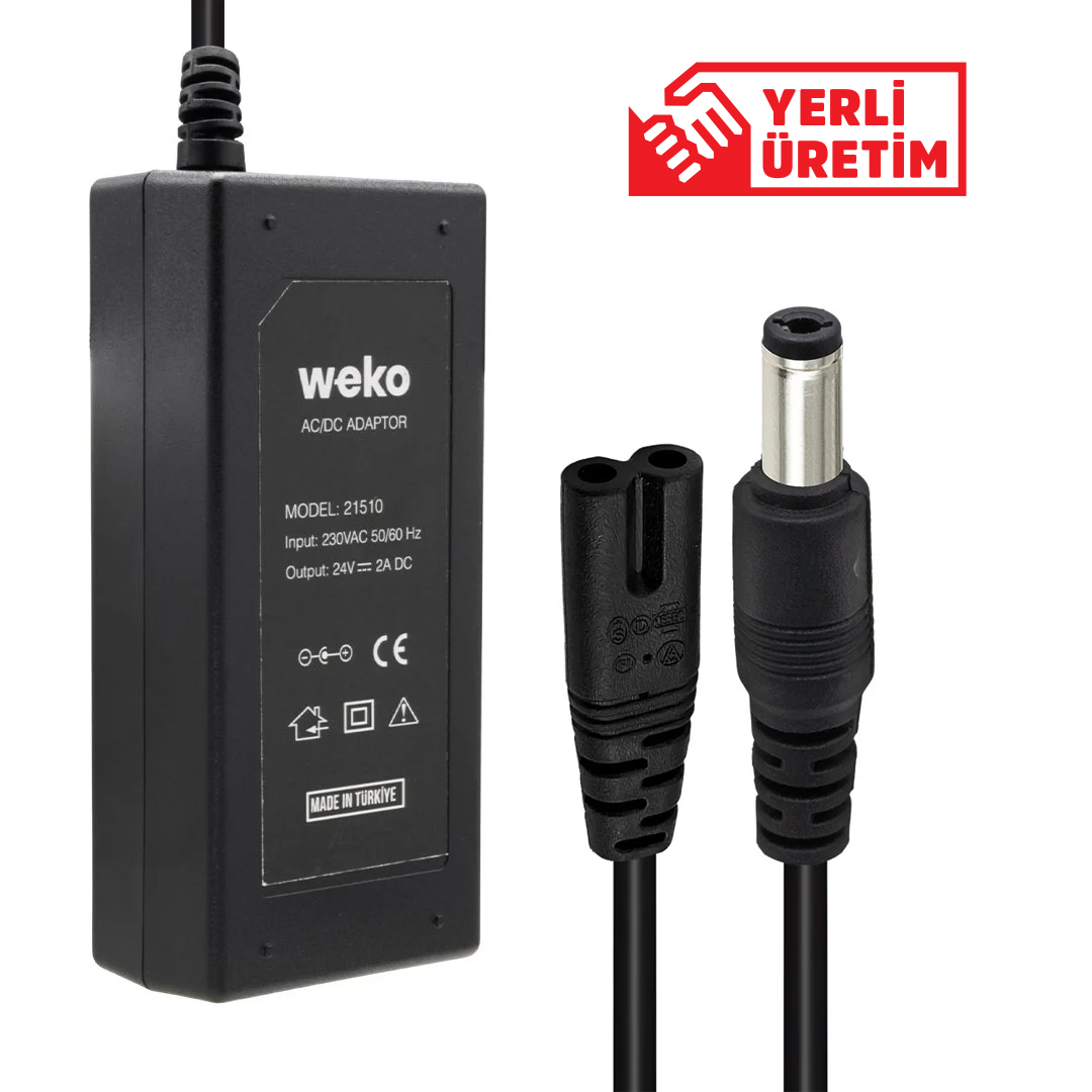 24 VOLT - 2 AMPER PLASTİK KASA MASAÜSTÜ ADAPTÖR 5.5 X 2.5 UÇ YERLİ ÜRETİM (5271)