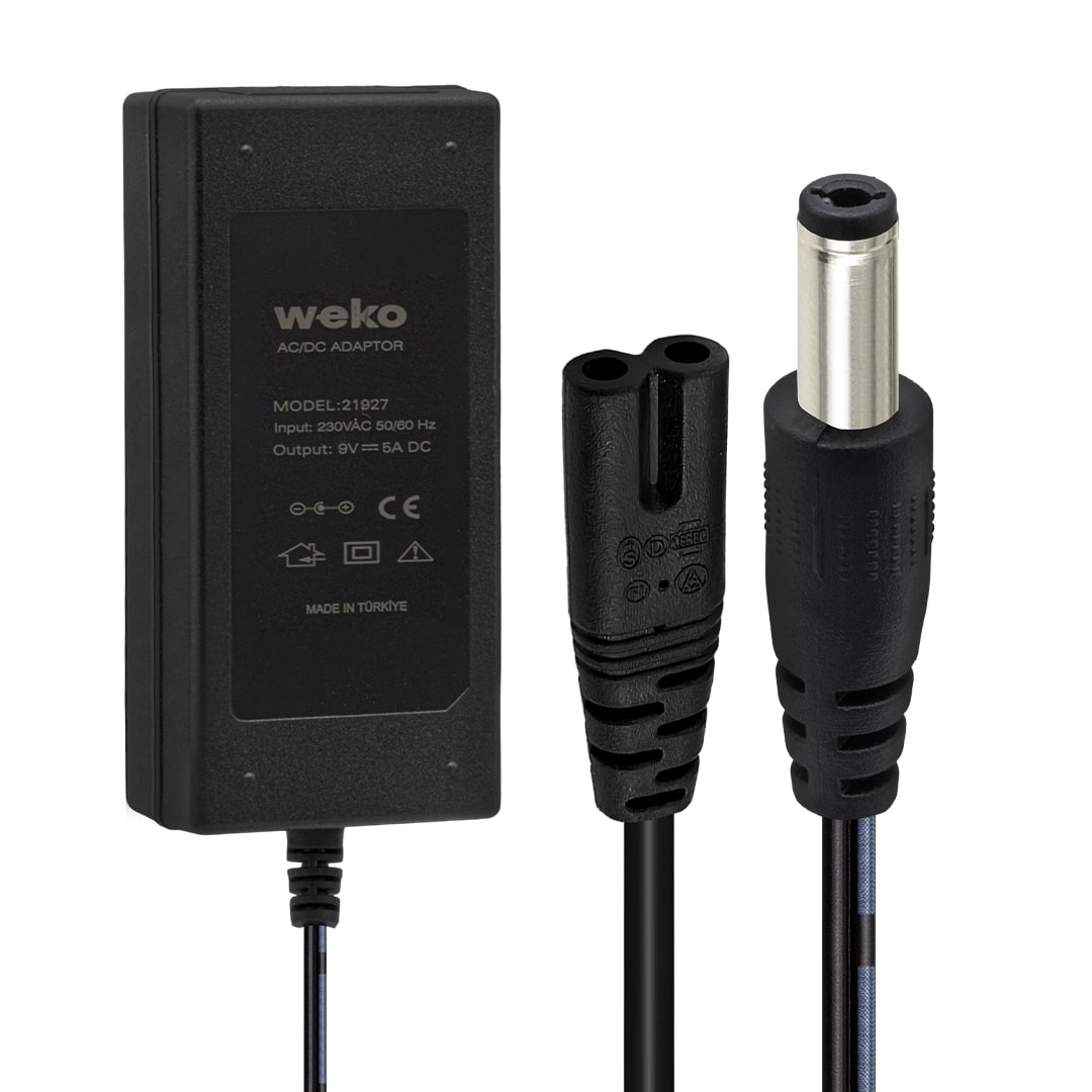 9 VOLT - 5 AMPER 5.5*2.5 UÇLU YERLİ ÜRETİM YAZAR KASA/POS MAKİNESİ MASAÜSTÜ  ADAPTÖR (5271)