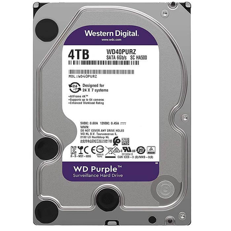 WESTERN DIGITAL PURPLE WD40PURZ/WD42PURZ 4 TB SATA 6GB/S 7/24 GÜVENLİK HARDDISK (5271)