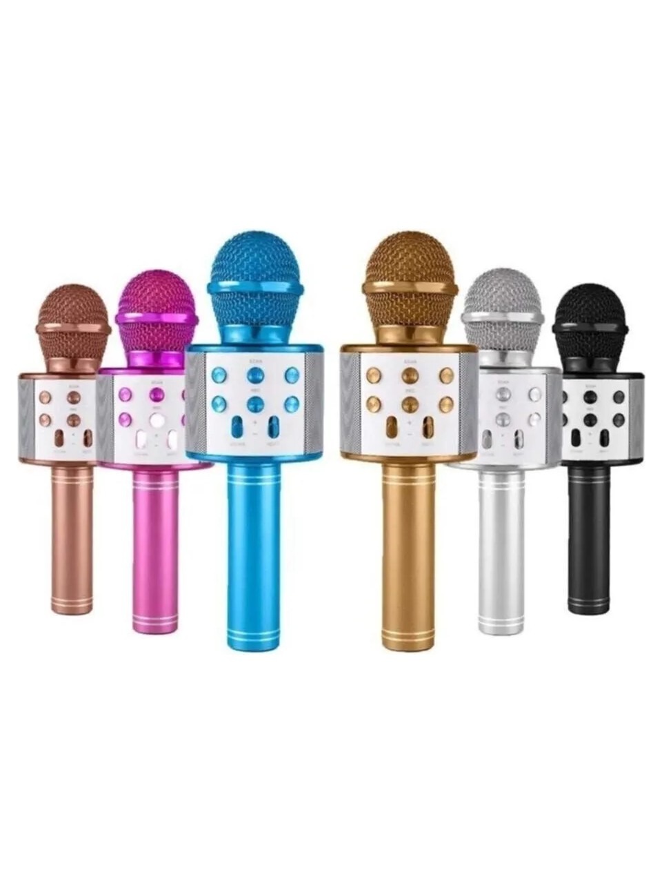 WİRELESS MİKROFON KARAOKE - HOPARLÖR USB ŞARJLI USB - TF - AUX RENKLİ KROM KAPLAMA PİL:800mAh - DC 5V BLS-25 (5271)