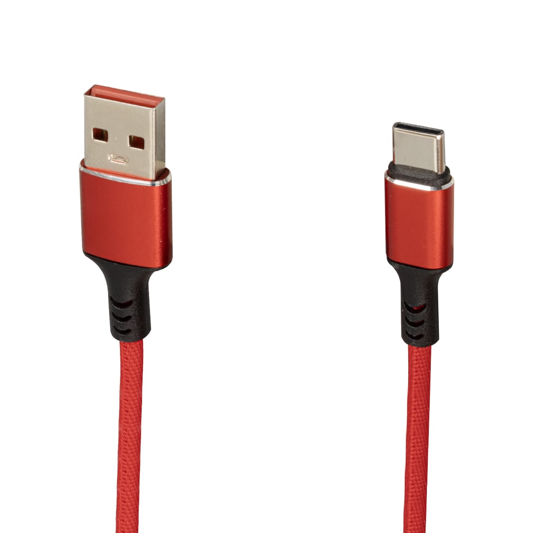 WK-22024 USB TO TYPE-C ÖRGÜLÜ KIRMIZI ŞARJ KABLOSU (NO:14) (5271)