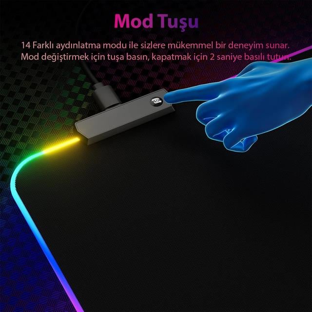 XL RGB Gaming Mouse Pad 14 Modlu (5271) XL RGB Gaming Mouse Pad 14 Modlu (5271)