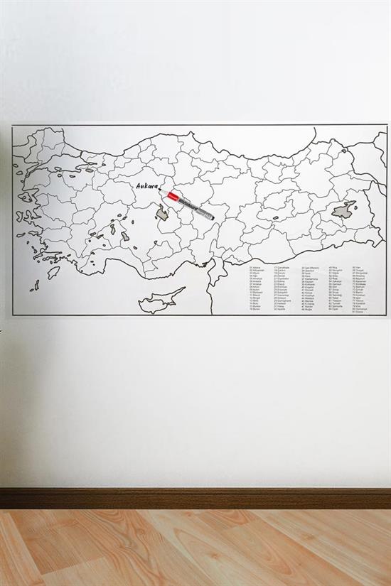 Yazılabilir Türkiye Haritası Manyetik Duvar Stickerı 110 x 56 cm (5271) Yazılabilir Türkiye Haritası Manyetik Duvar Stickerı 110 x 56 cm (5271)