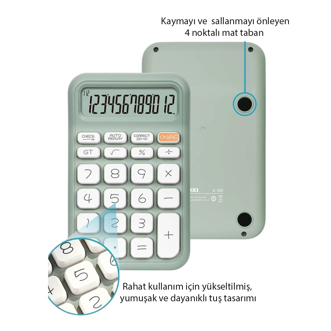 YEŞİL 12 HANELİ HESAP MAKİNESİ (5271)