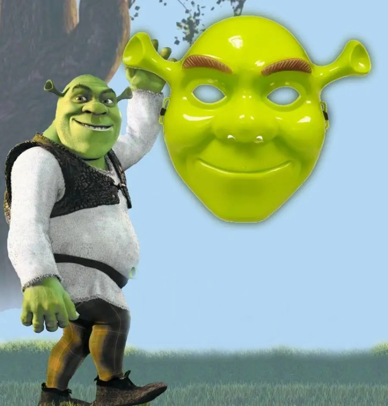 Yeşil Shrek Maskesi 21x25 cm (5271)
