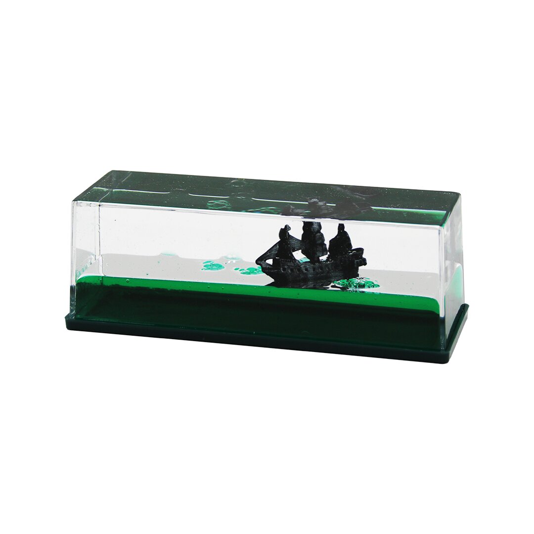 YEŞİL SU   DİKDÖRTGEN MİKA  YÜZEN BATMAYAN GEMİ  DEKORATİF BİBLO AKVARYUM   4.5X14.5X5.3CM (5271)