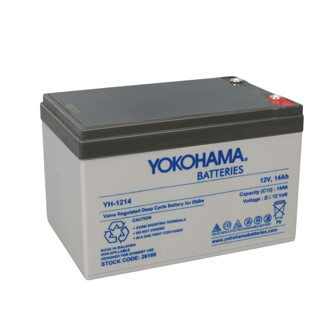 YOKOHAMA YH-1214 12 VOLT - 14 AMPER ELEKTRİKLİ BİSİKLET AKÜSÜ (150 X 95 X 98 MM) (5271)