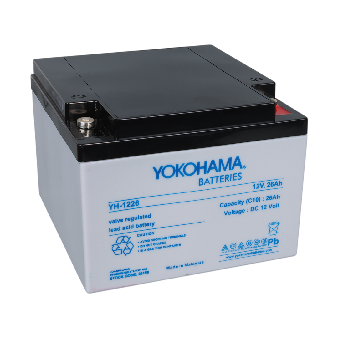 YOKOHAMA YH-1226 12 VOLT - 26 AMPER KURU AKÜ (165 X 176 X 125 MM) (5271)
