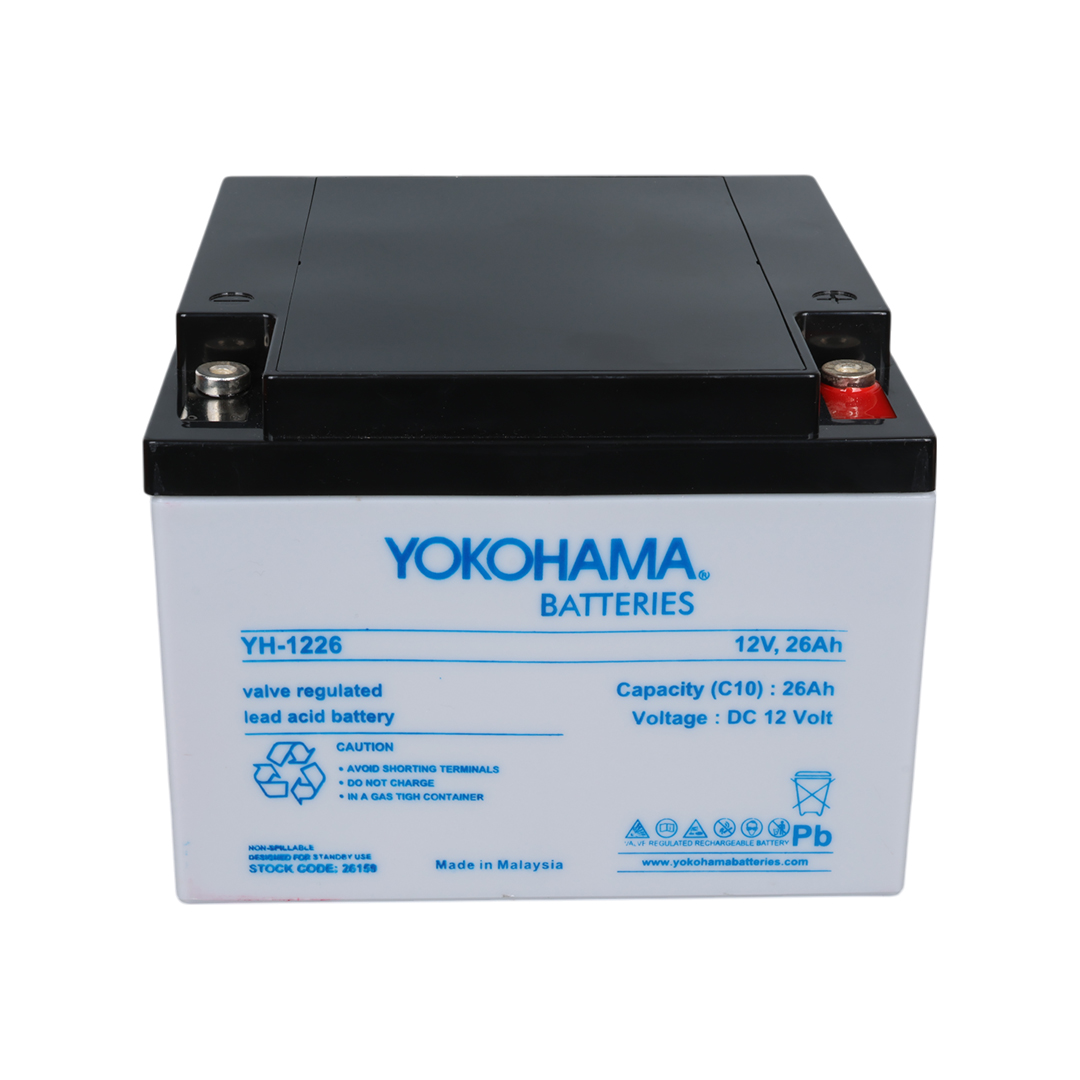 YOKOHAMA YH-1226 12 VOLT - 26 AMPER KURU AKÜ (165 X 176 X 125 MM) (5271)