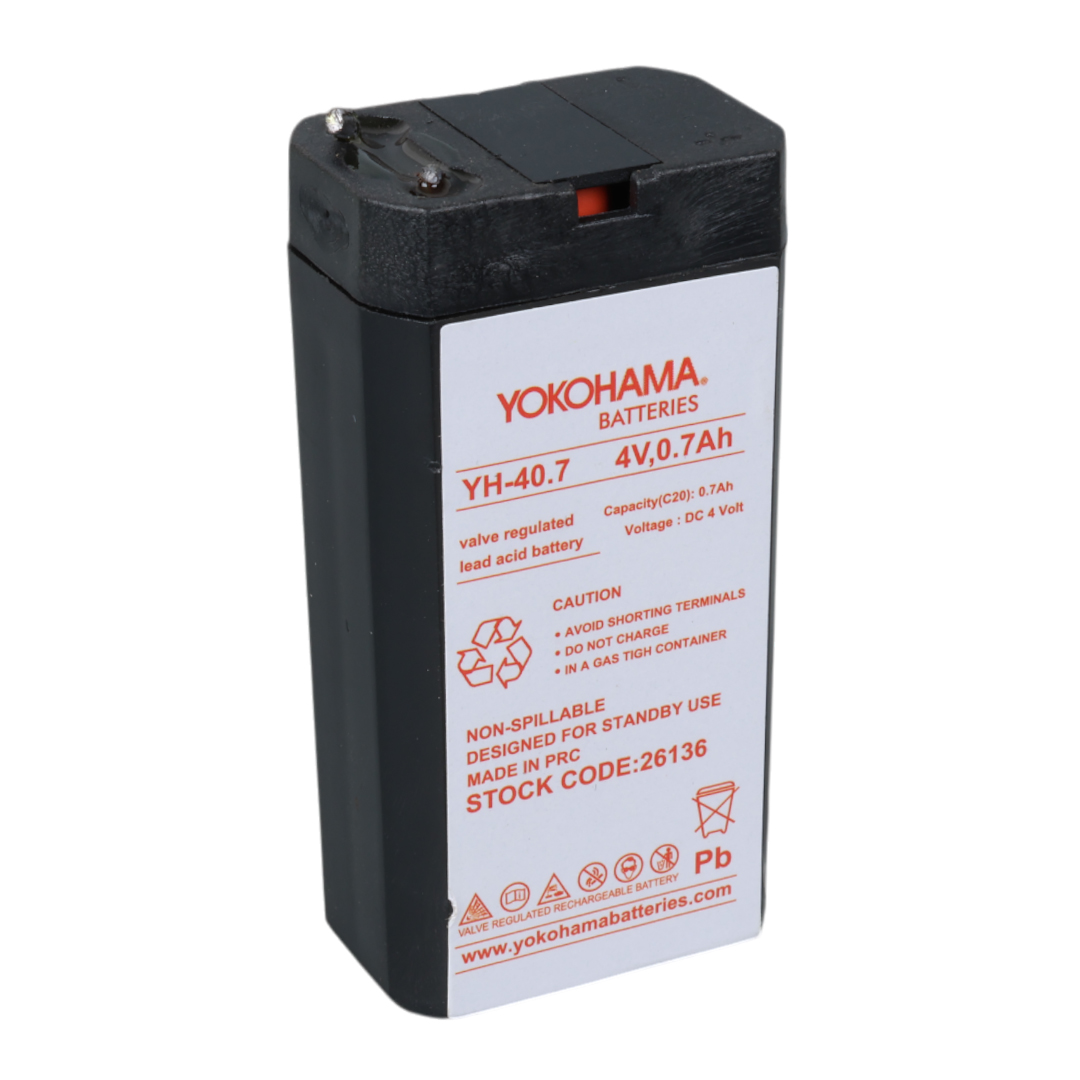 YOKOHAMA YH-40.7 4 VOLT - 0.7 AMPER KURU AKÜ (34X22X64 MM) (5271)