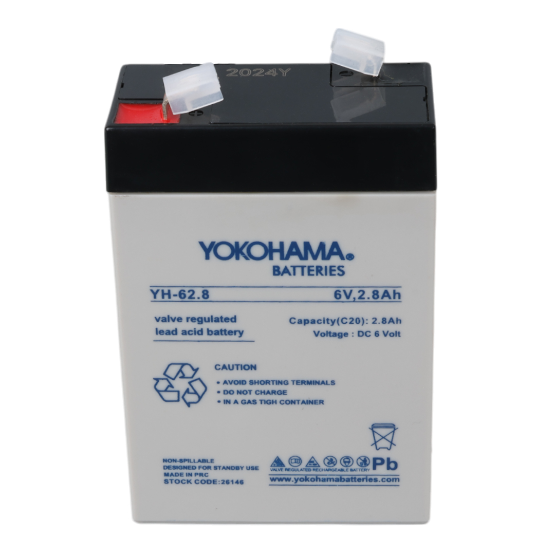YOKOHAMA YH-62.8 6 VOLT - 2.8 AMPER DİK AKÜ (66 X 33 X 97 MM) (5271) YOKOHAMA YH-62.8 6 VOLT - 2.8 AMPER DİK AKÜ (66 X 33 X 97 MM) (5271)