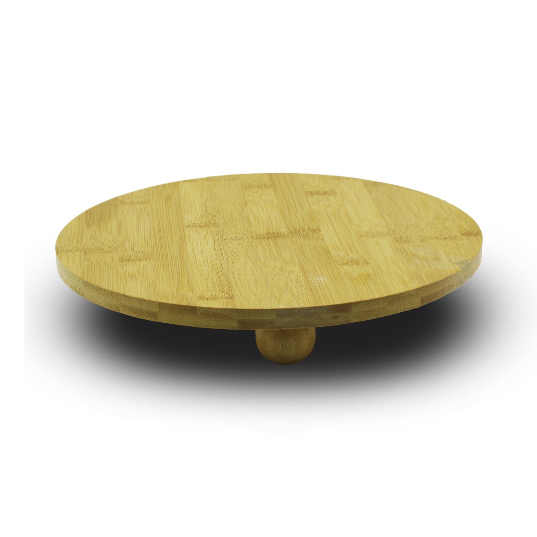 YUVARLAK=29CM   3 MİNİ TOP AYAKLI  AHŞAP BAMBU SUNUM TAHTASI - MİNİ SOFRA (5271)