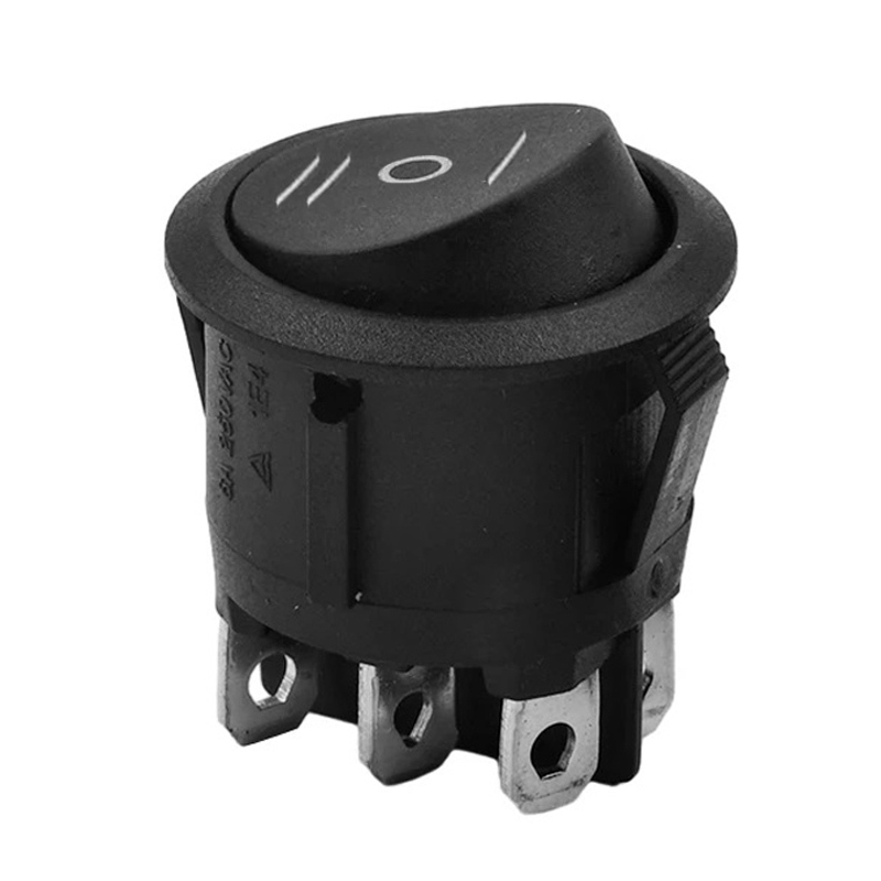 YUVARLAK ANAHTAR ON-OFF-ON 6P SİYAH (IC-134-6) (5271)
