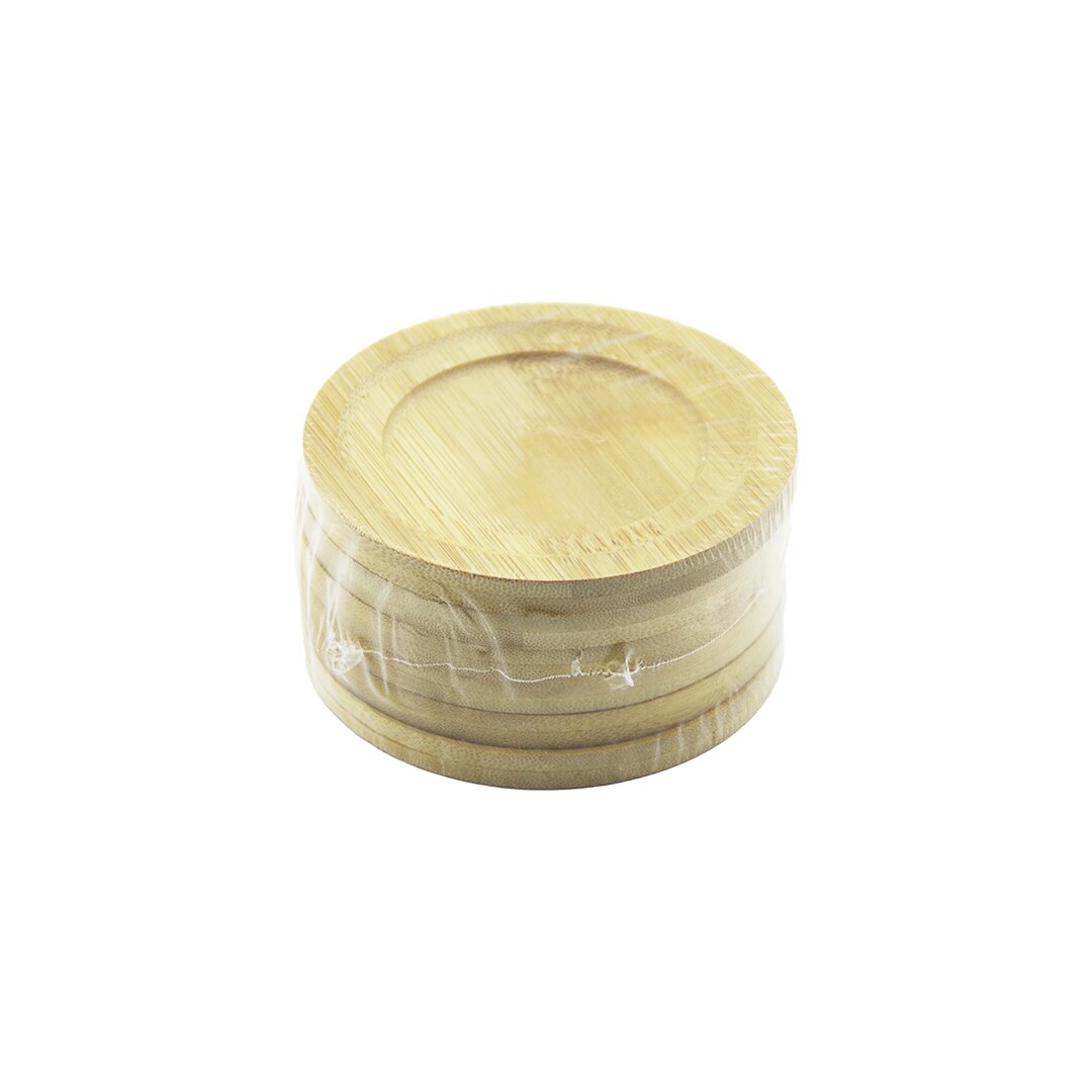YUVARLAK= ÇAP: 9.7CM 6PCS BAMBU - AHŞAP ÇAY TABAK (5271)
