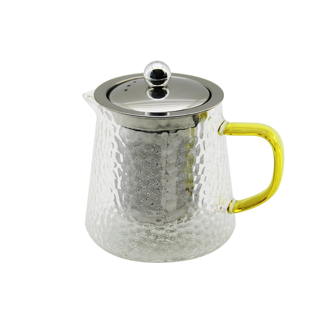 YUVARLAK KABARTMALI - BOROSİLİKAT  CAM DEMLİK 550ML (5271)