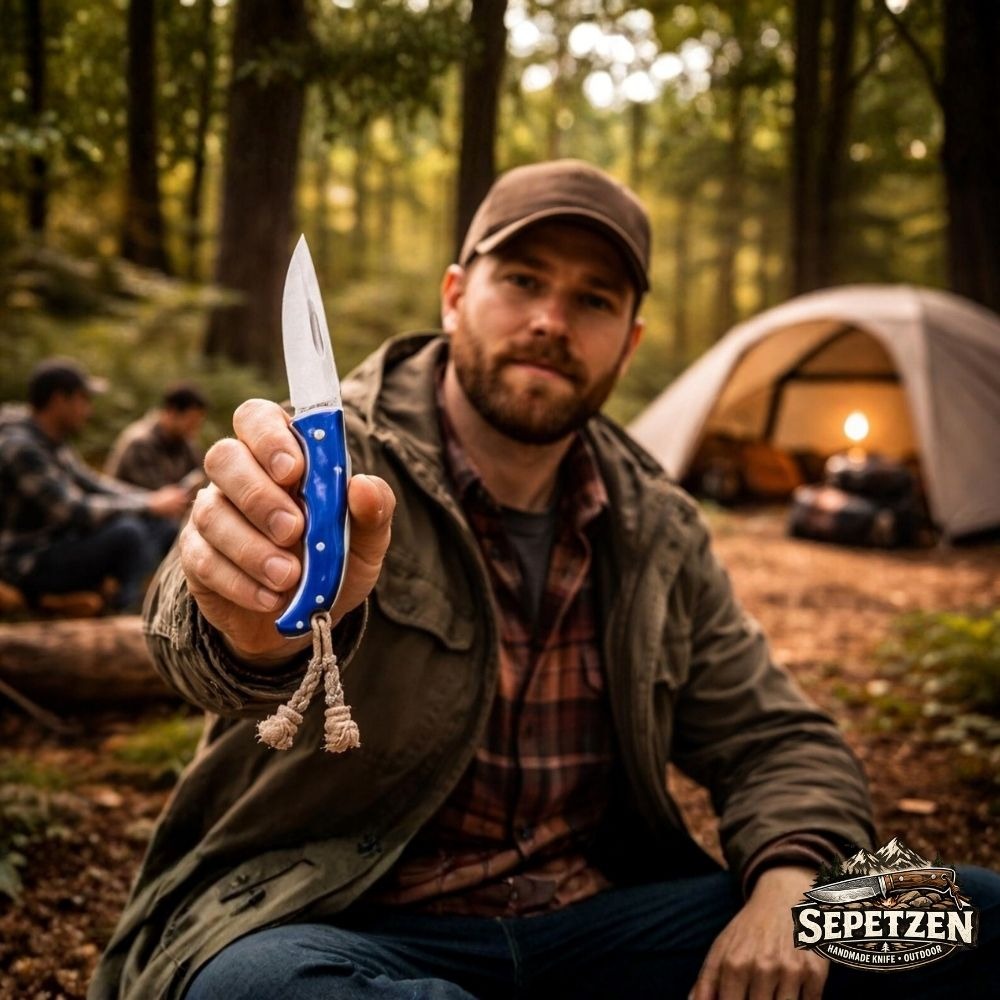 Epoksi Sap Paslanmaz Çelik Çakı - Kamp ve Avcılık İçin El Yapımı EDC Bıçak